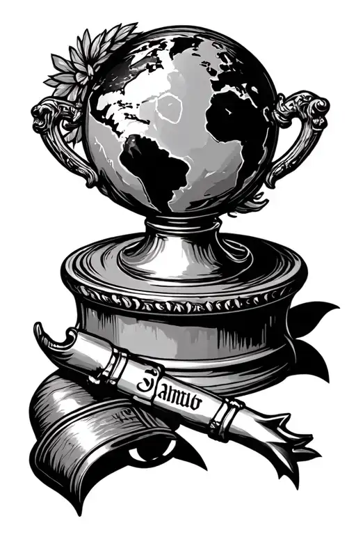 the world is yours trophy from scarface tattoo design idea