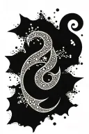 Snow and letter G clef mixed tattoo design idea