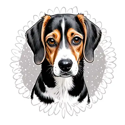 for the memory of my dog who passed away she was a beagle her name is daisy  tattoo design idea