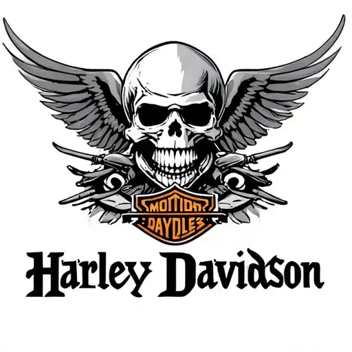 "harley davidson" skull rider tattoo design idea