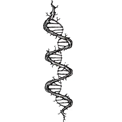 tree roots dna strand tattoo design idea