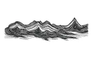 topography map style lines tattoo design idea