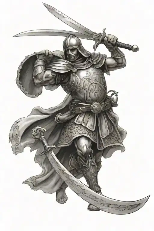 Sicilian warrior wielding a sword tattoo design idea
