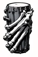 cybernetic forearm drum sticks bones tattoo design idea
