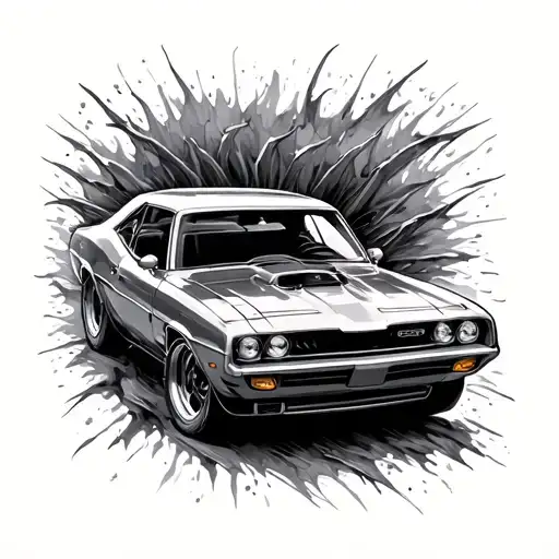 autism cars tattoo design idea