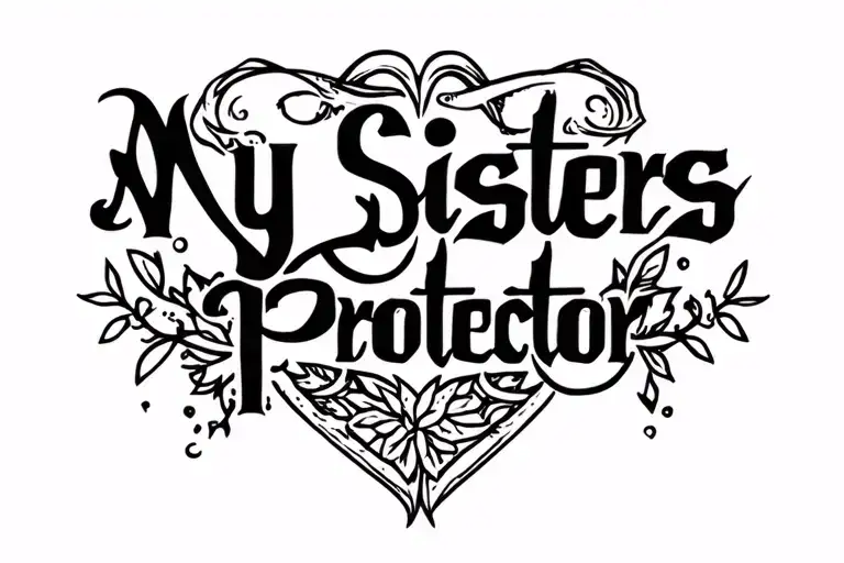 "My sisters protector" "My sisters protector" "My sisters protector" My Sisters Protector tattoo design idea