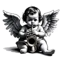 baby Angel Trumpeter tattoo tattoo design idea