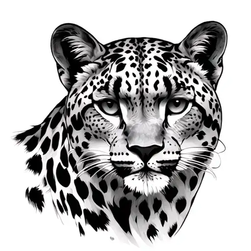 snow leopard tattoo design idea