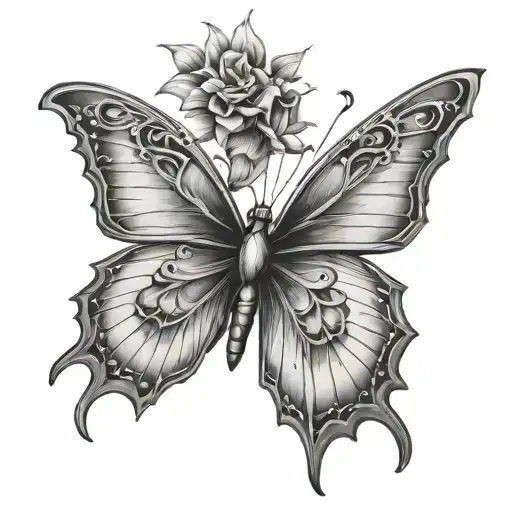 arcane style butterfly tattoo design idea