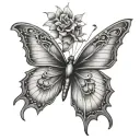 arcane style butterfly tattoo design idea
