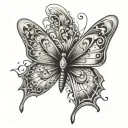 arcane style butterfly tattoo design idea