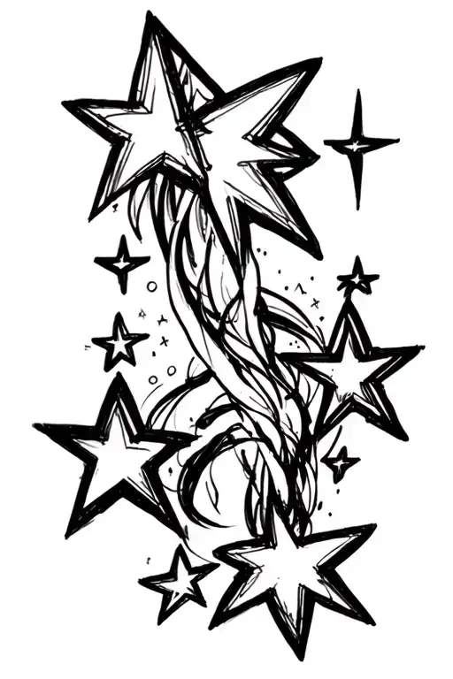 shooting stars representing tattoo design idea