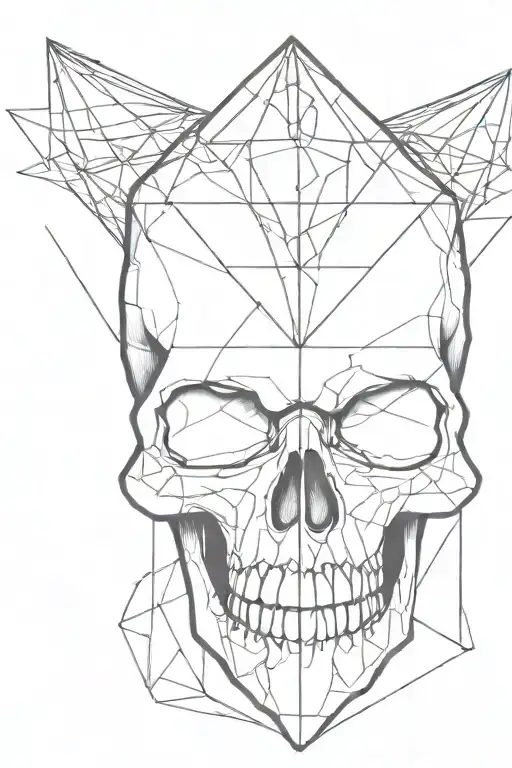 skull with eyebrow raised in a diamond  tattoo design idea