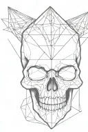 skull with eyebrow raised in a diamond  tattoo design idea