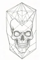 skull with eyebrow raised in a diamond  tattoo design idea