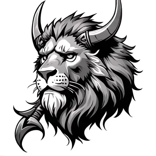 Viking Lion tattoo design idea