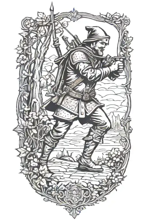 robin hood tattoo design idea