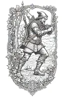 robin hood tattoo design idea
