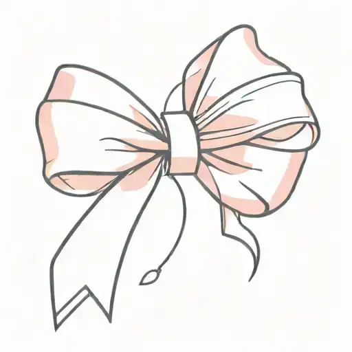 pink bow tattoo design idea