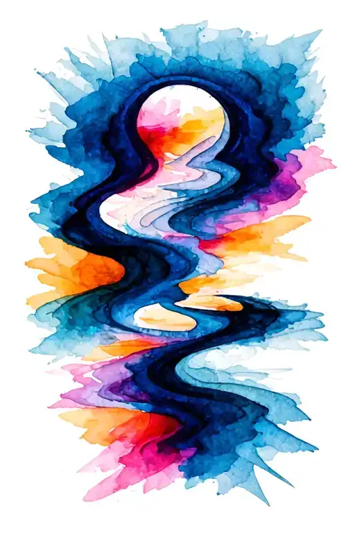 Abstract. lines that point a ways we imagine. salvador dali, light, travel tattoo design idea