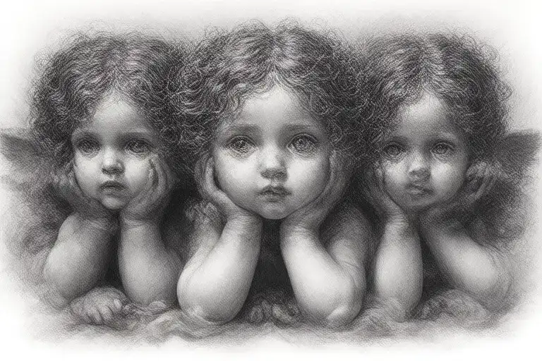 3 cherubs speak no evil see no evil hear no evil tattoo design idea