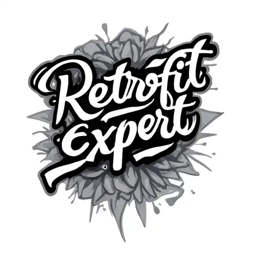 text "Retrofit Expert" tattoo design idea