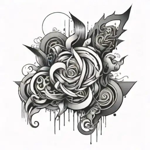 overthinking abstract tattoo design idea