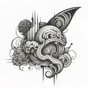 overthinking abstract tattoo design idea