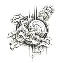 overthinking abstract tattoo design idea