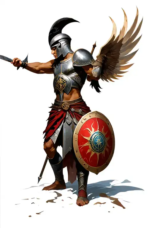 sparta warrior, shield zodiac cancer tattoo design idea