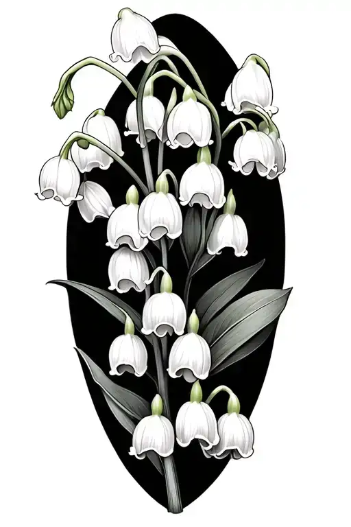 lily of the valley flower tattoo design idea