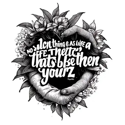 J Cole lyrics intertwined 'No such thing as a life thats better then yourz" tattoo design idea