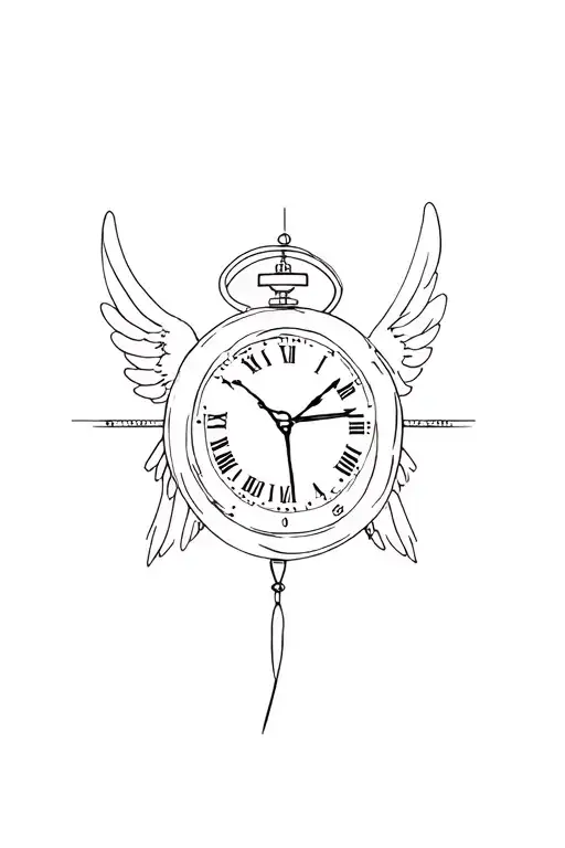 angel time controller with clock tattoo design idea