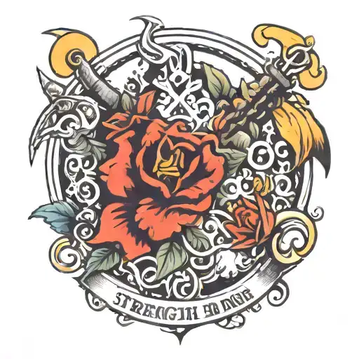 strength and honor  tattoo design idea