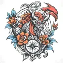 strength and honor  tattoo design idea