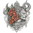 strength and honor  tattoo design idea