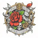 strength and honor  tattoo design idea