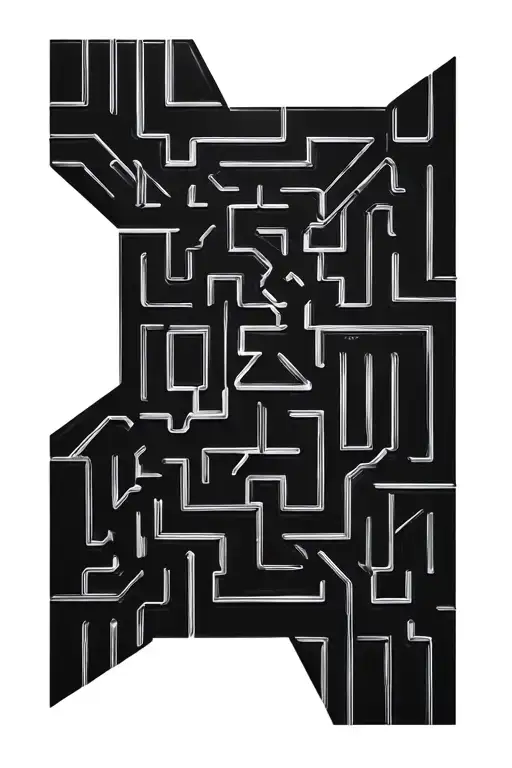 3d maze with star wars imperial logo tattoo design idea