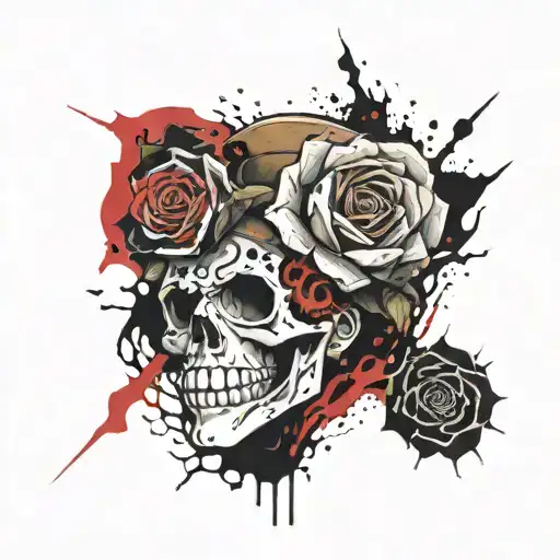 One Piece, Ruffy, Roses reference hidden tattoo design idea
