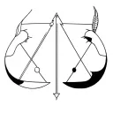 Libra sign fused with Sagittarius sign for dad and daughter bond tattoo design idea