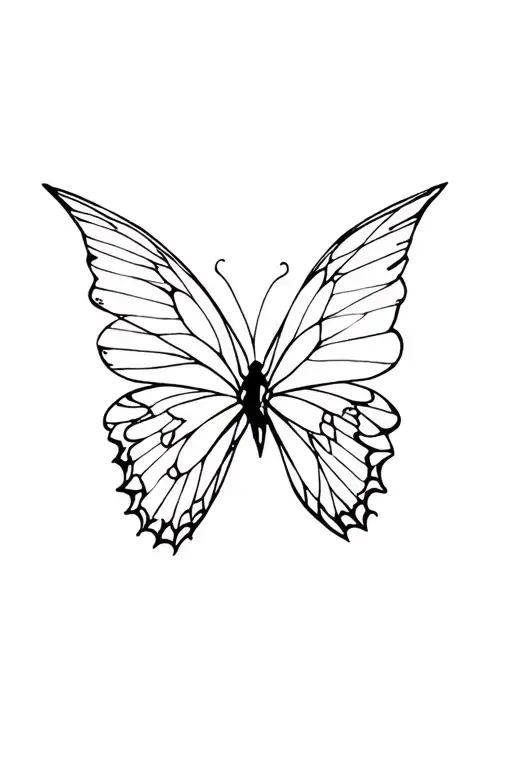 butterfly and chaos effect combined tattoo design idea