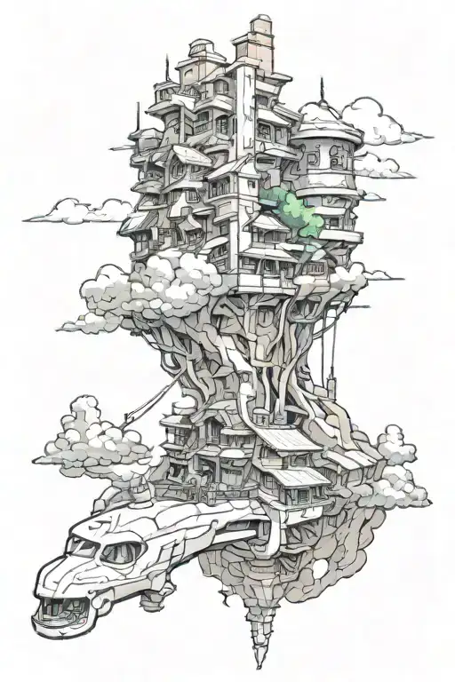 downtown battle mountain tattoo design idea