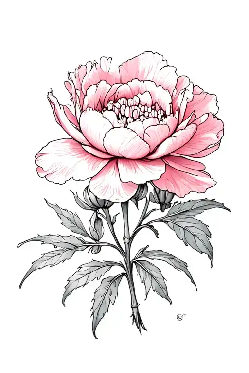 peony honeysuckle sweet pea tattoo design idea