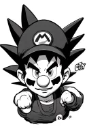 dragonball z and Mario Bros characters tattoo design idea