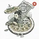 pizza pasta tattoo design idea