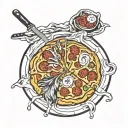pizza pasta tattoo design idea