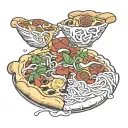 pizza pasta tattoo design idea