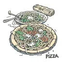 pizza pasta tattoo design idea