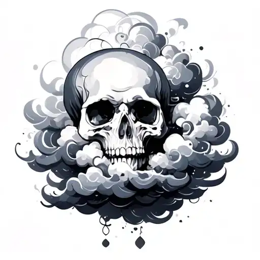 Coverup Clouds and Smoke tattoo design idea