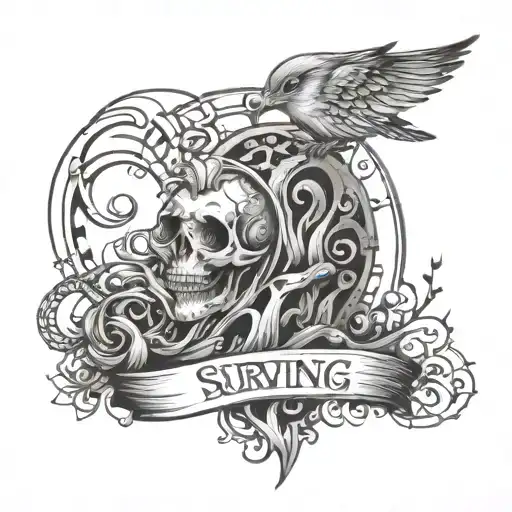 Suriving a tough time reminder to keep going tattoo design idea